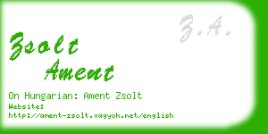zsolt ament business card